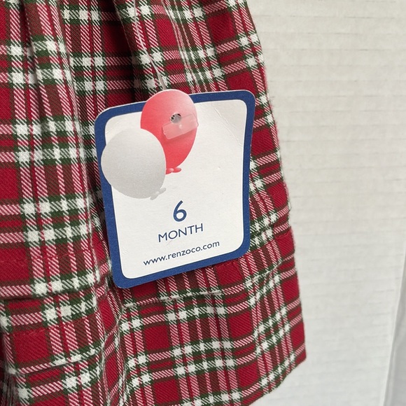 Beautiful holiday plaid embroidered baby dress. Size 6 months - Picture 7 of 12